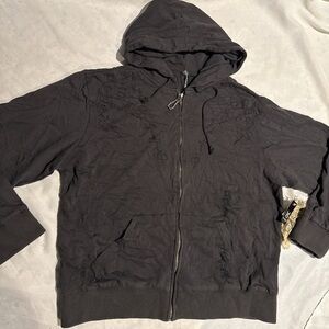 New Mens Monarchy Hoodie Sweatshirt Black Gray XXL